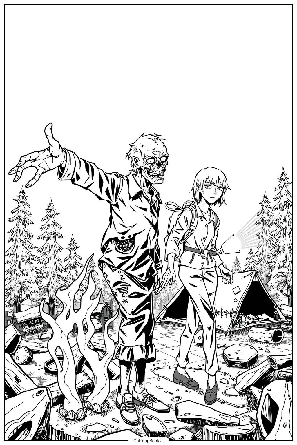 26 Zombie Coloring Pages Free PDF PNG Printables 