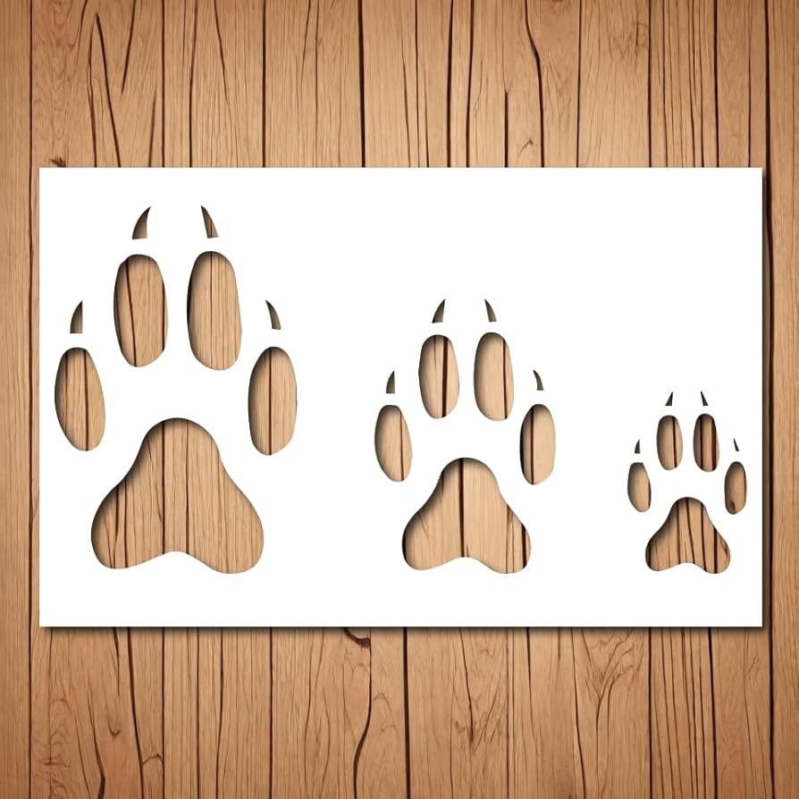 Amazon Wolf Paw Stencil Reusable Dog Wolf Paw Print Stencils For Painting On Wood Glass Wall Rock Walls Canvas Glassware Spray Painting Airbrushing Dog Paw Stencil Template 5 x 8 