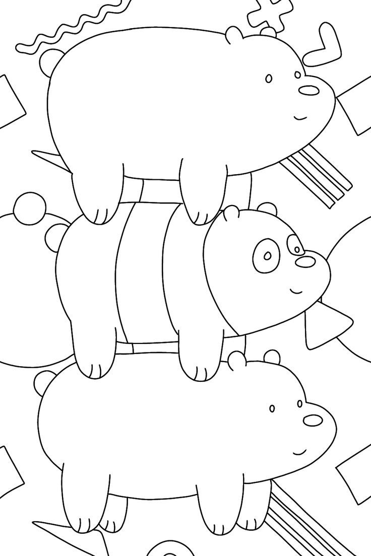 Free We Bare Bear Coloring Pages For Kids