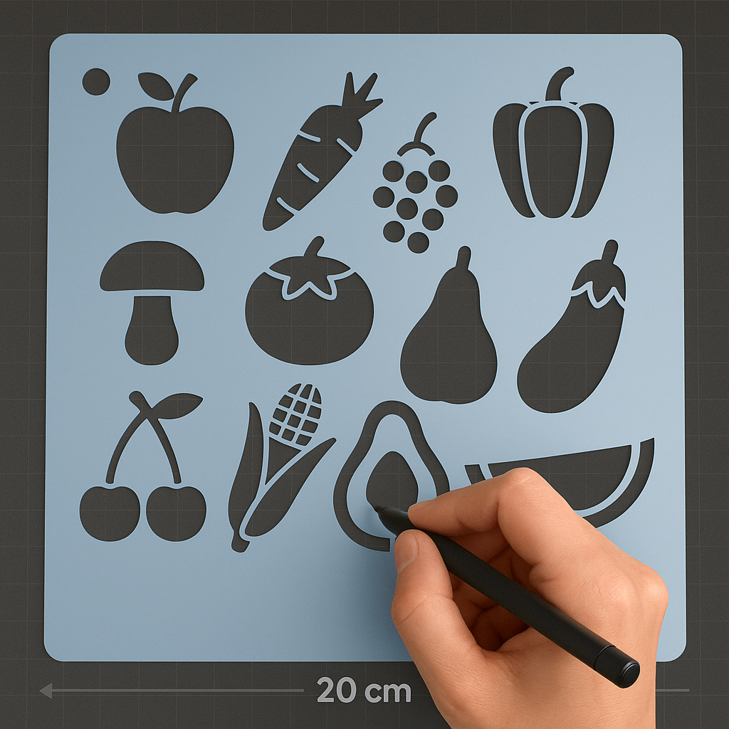  Fruit And Vegetable Stencil Easy To Draw 3D Printable Template 3D File For 3D Printing Cults