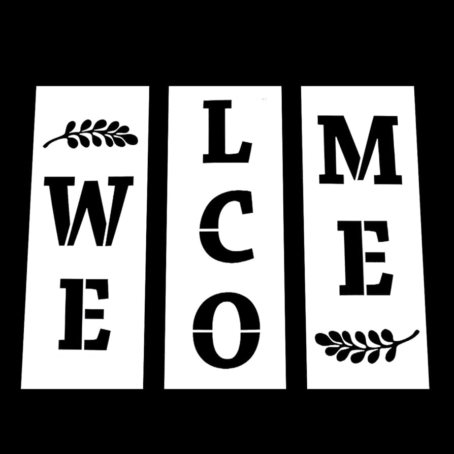 Vertical Free Printable Welcome Stencil