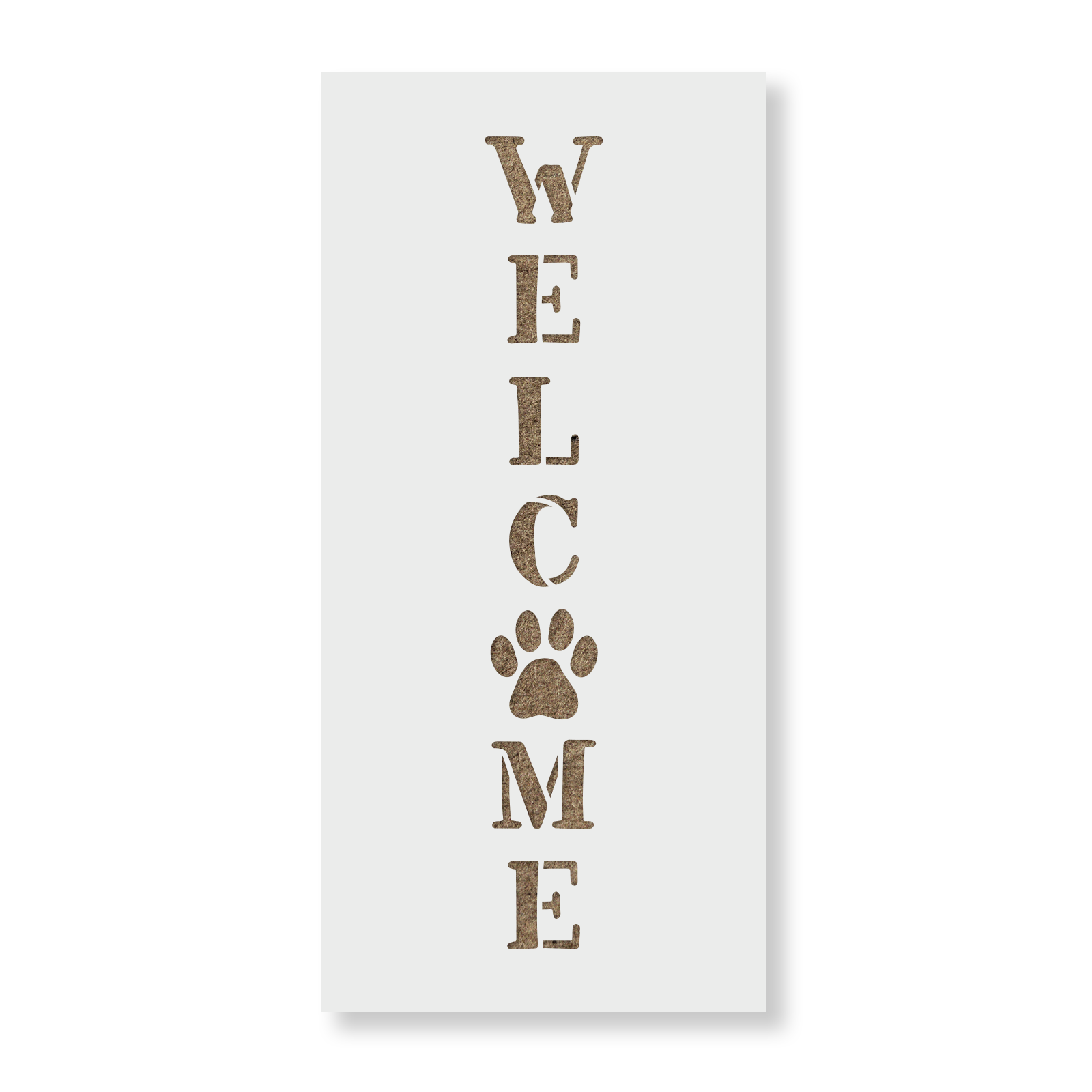 Welcome Paw Print Vertical Sign Stencils Stencil Revolution