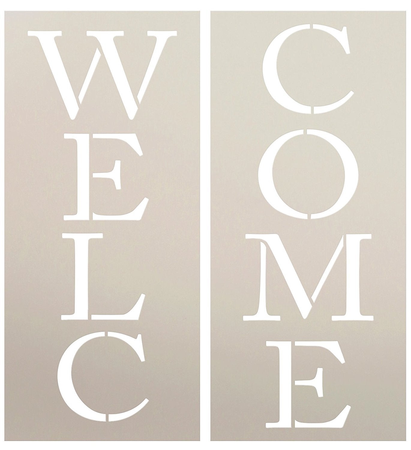 Welcome Stencil By StudioR12 Skinny Traditional Vertical Word Worksheets Library