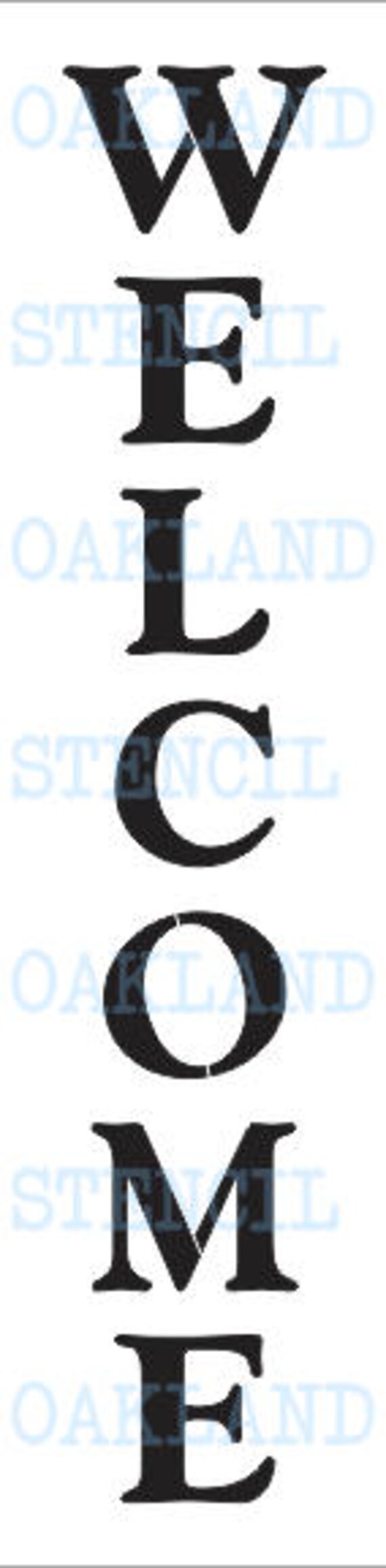 WELCOME STENCIL Vertical For Painting Porch Signs Entryway Walls Pillows Canvas Fabric Wood Airbrush Crafts Shop Etsy Canada