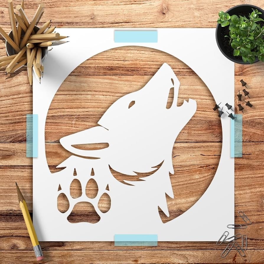 Wolf Paw Print Stencil Printable Free