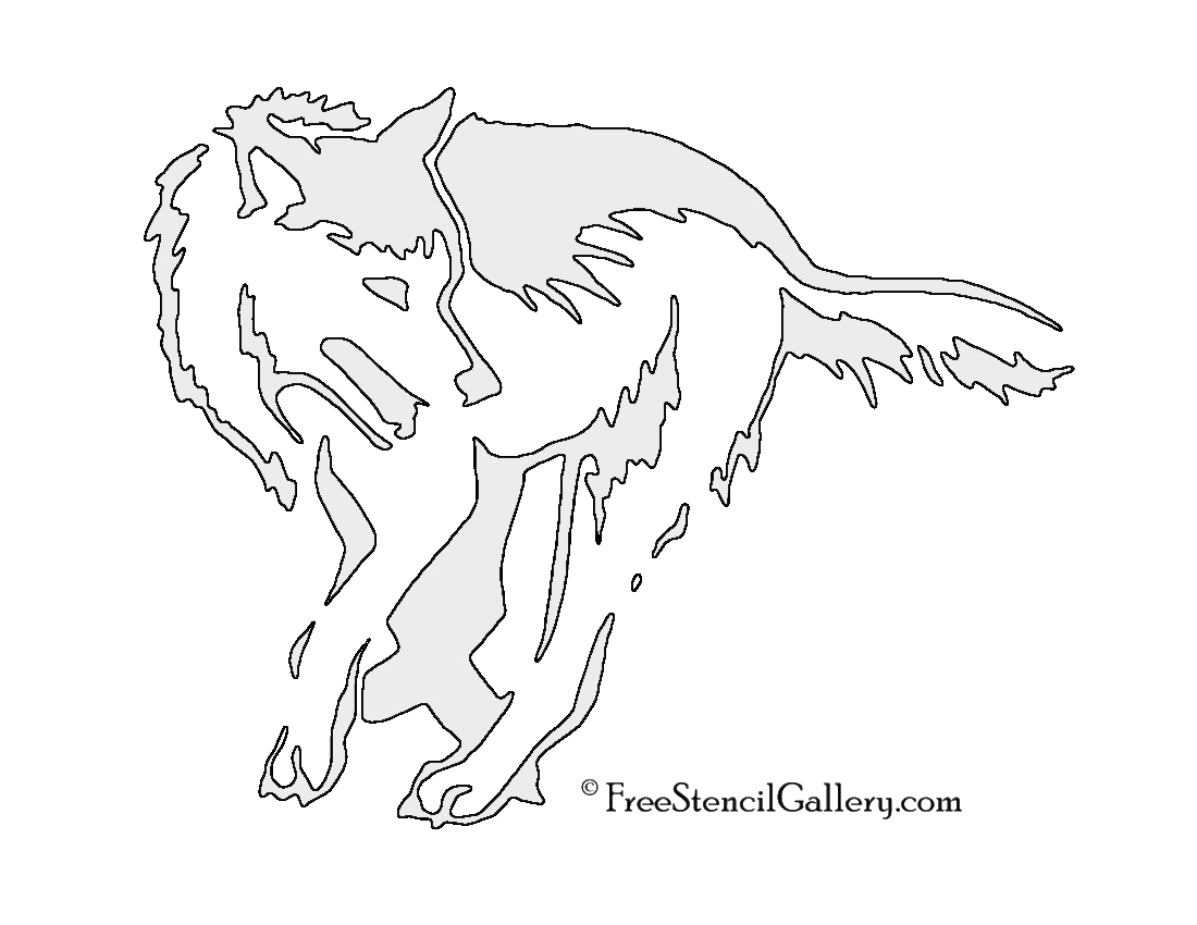 Wolf Stencil 03 Free Stencil Gallery