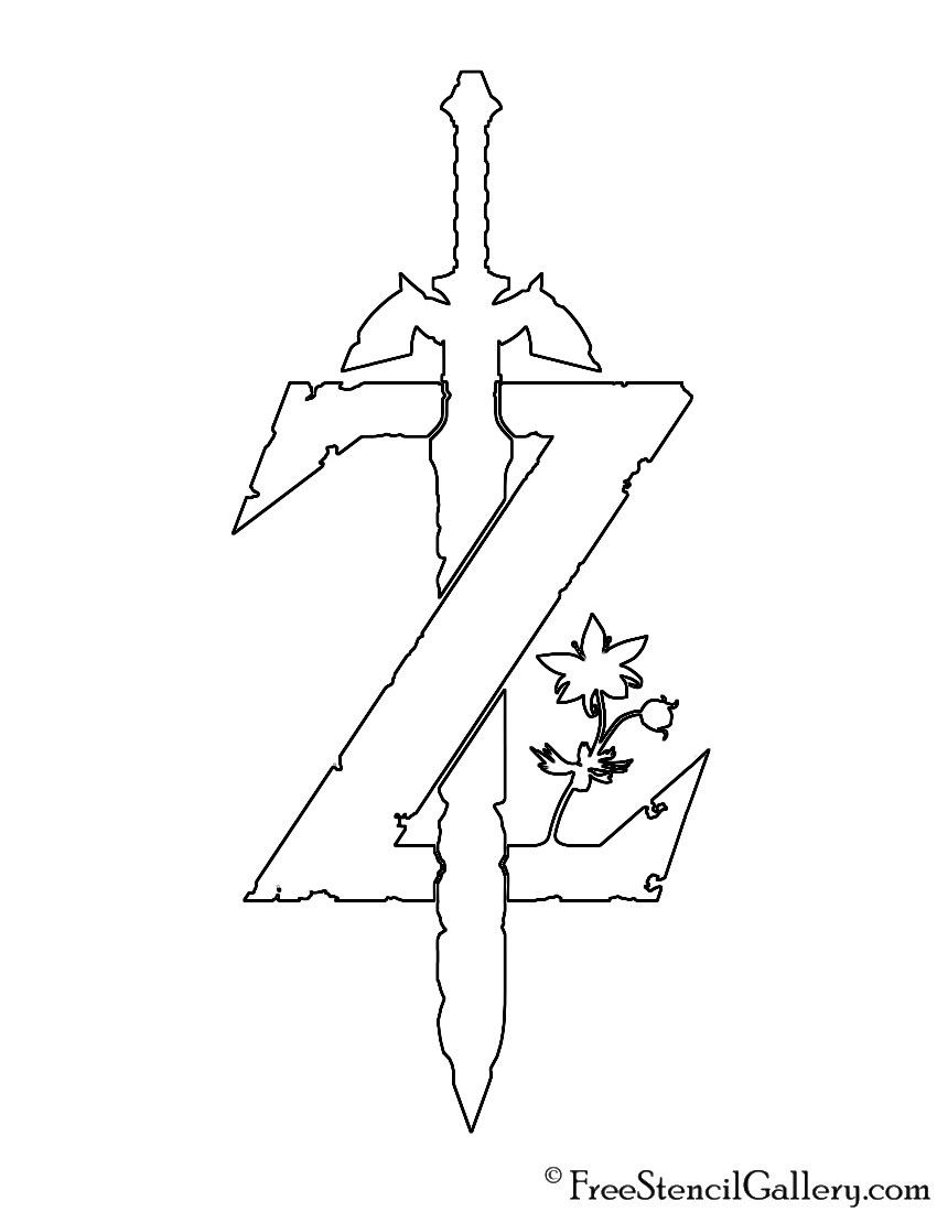 Zelda Breath Of The Wild Logo Stencil Free Stencil Gallery
