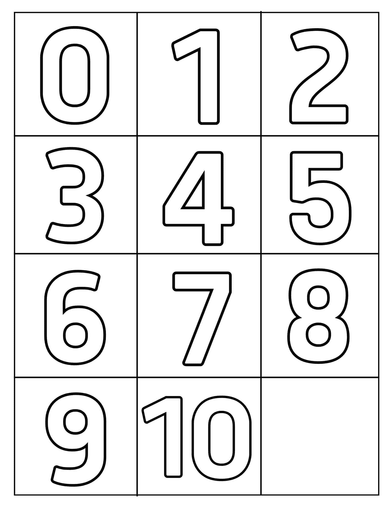 Number Stencil Free Printable