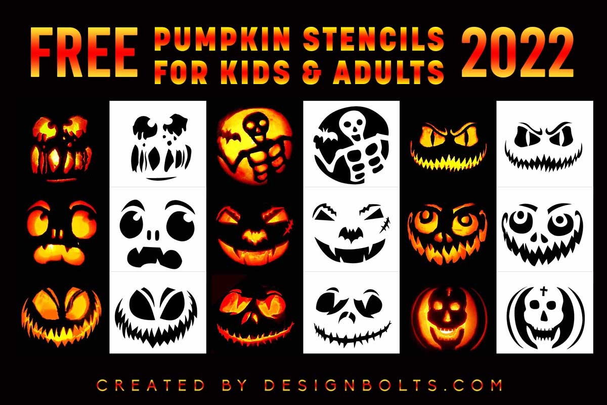 10 Free Scary Halloween Pumpkin Carving Stencils Printable Templates 2022 For Kids Adults Designbolts