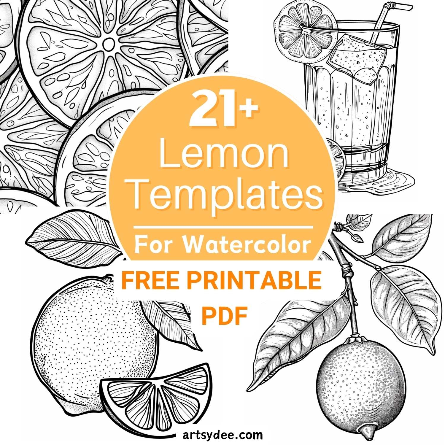 21 FREE Fruity Lemon Template Printables Artsydee Drawing Painting Craft Creativity