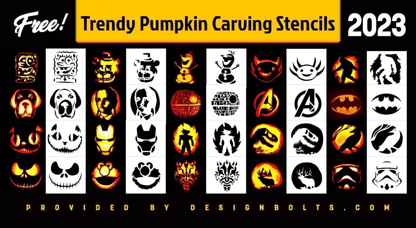25 Free Trendy Pumpkin Carving Stencils 2023 In PDF Ai Designbolts