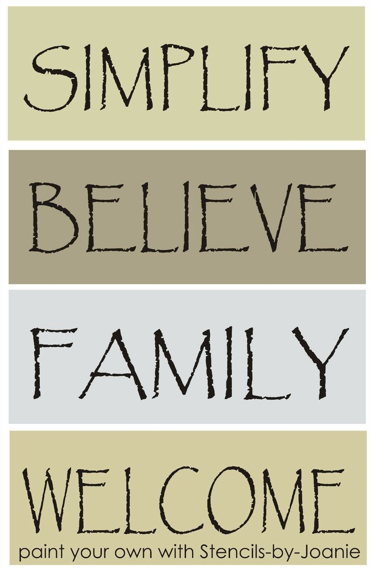 4 Pc Stencil Prim Words 2 5 Tall Simplify Believe Family Welcome Diy Craft Sign
