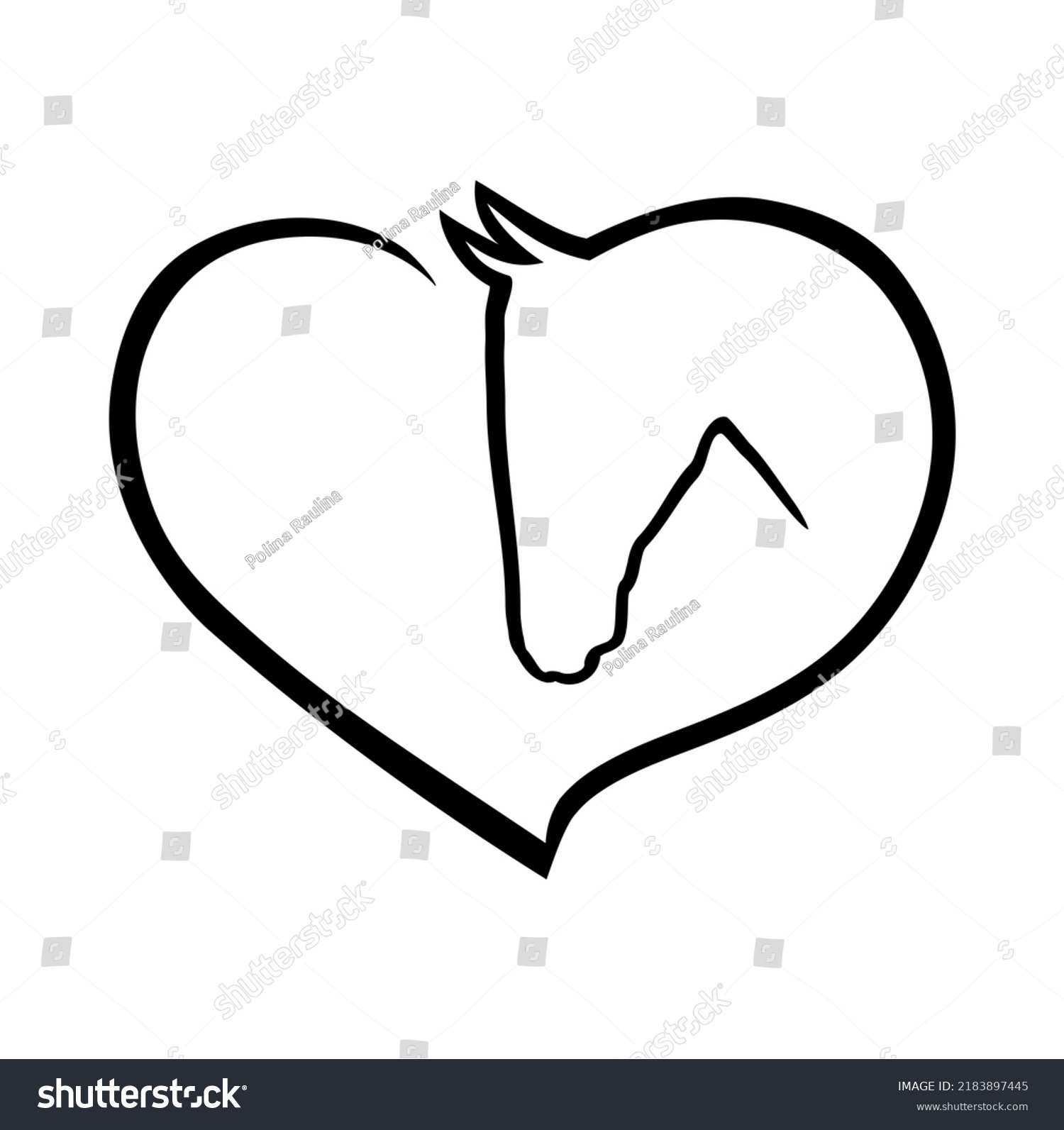 Free Printable Horse Head Hearts Stencils