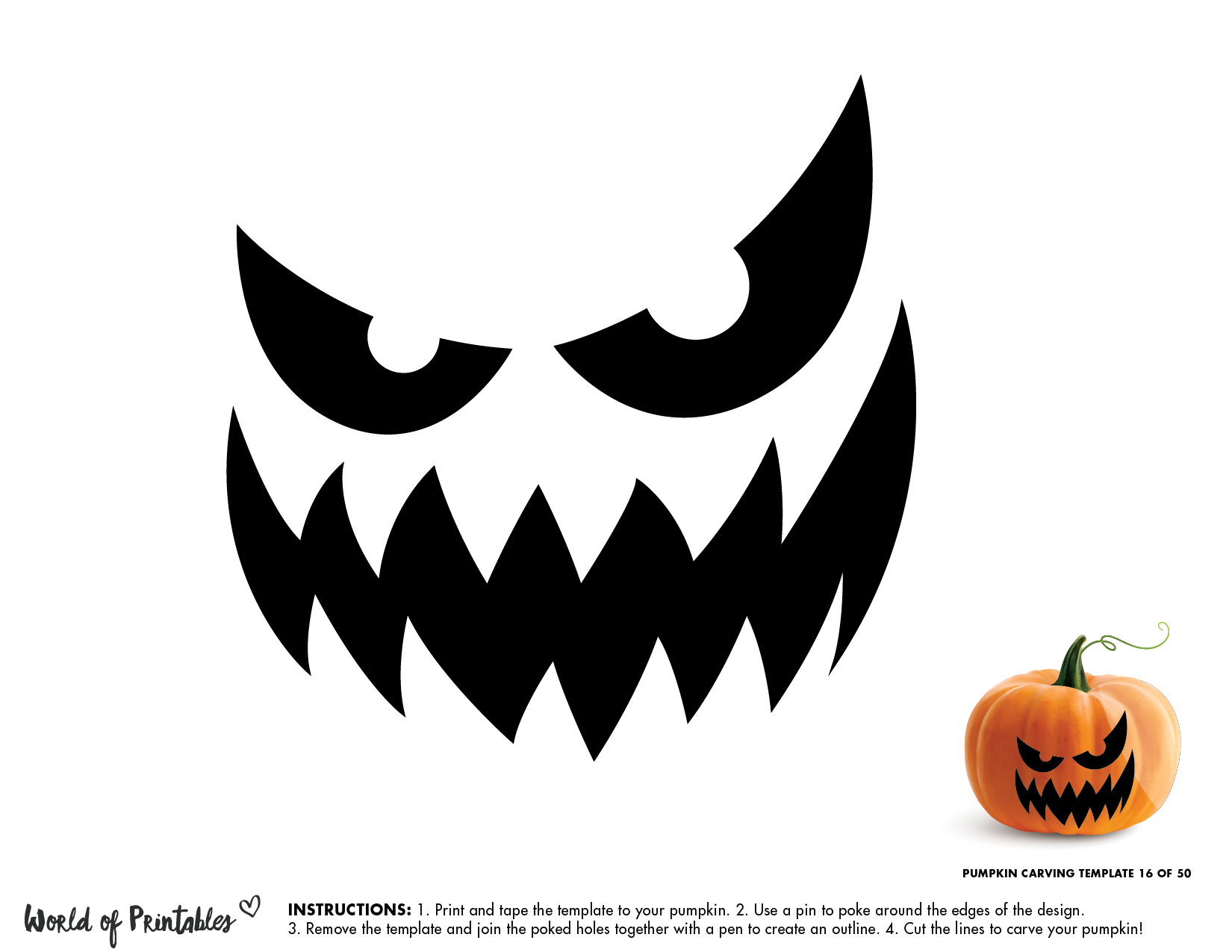 Scary Pumpkin Stencils Free Printable Zobie