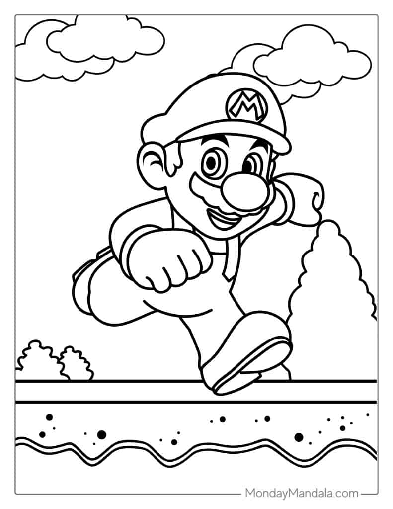 50 Mario Coloring Pages Free PDF Printables 
