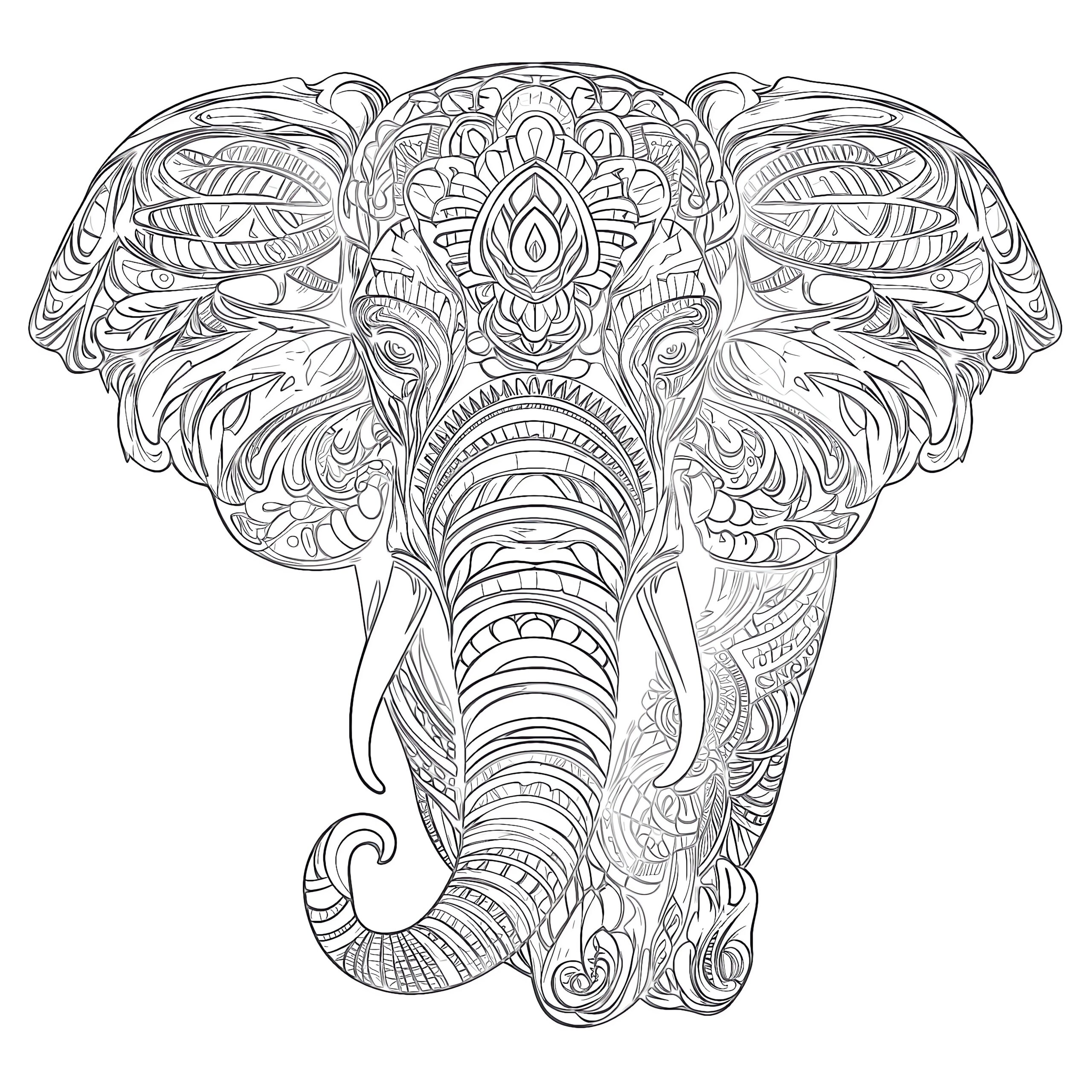 Adult Coloring Page Elephant Coloring Pages Mimi Panda