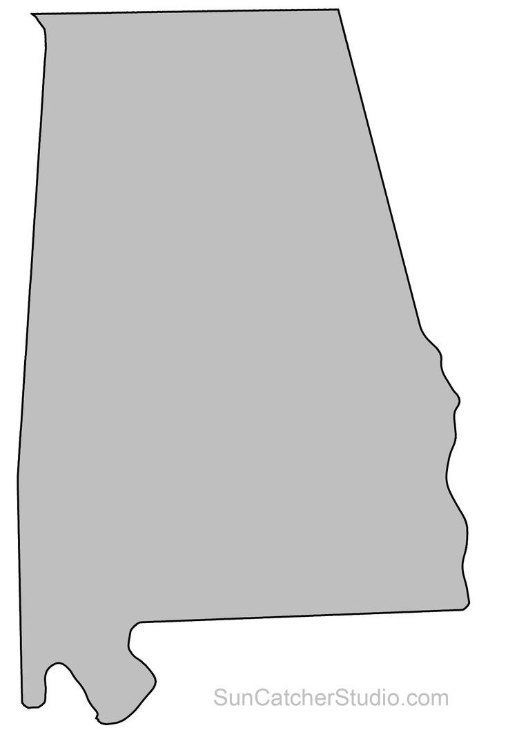 Alabama Map Outline Printable State Shape Stencil Pattern Free Printables Monograms Design Tools Patterns DIY Projects