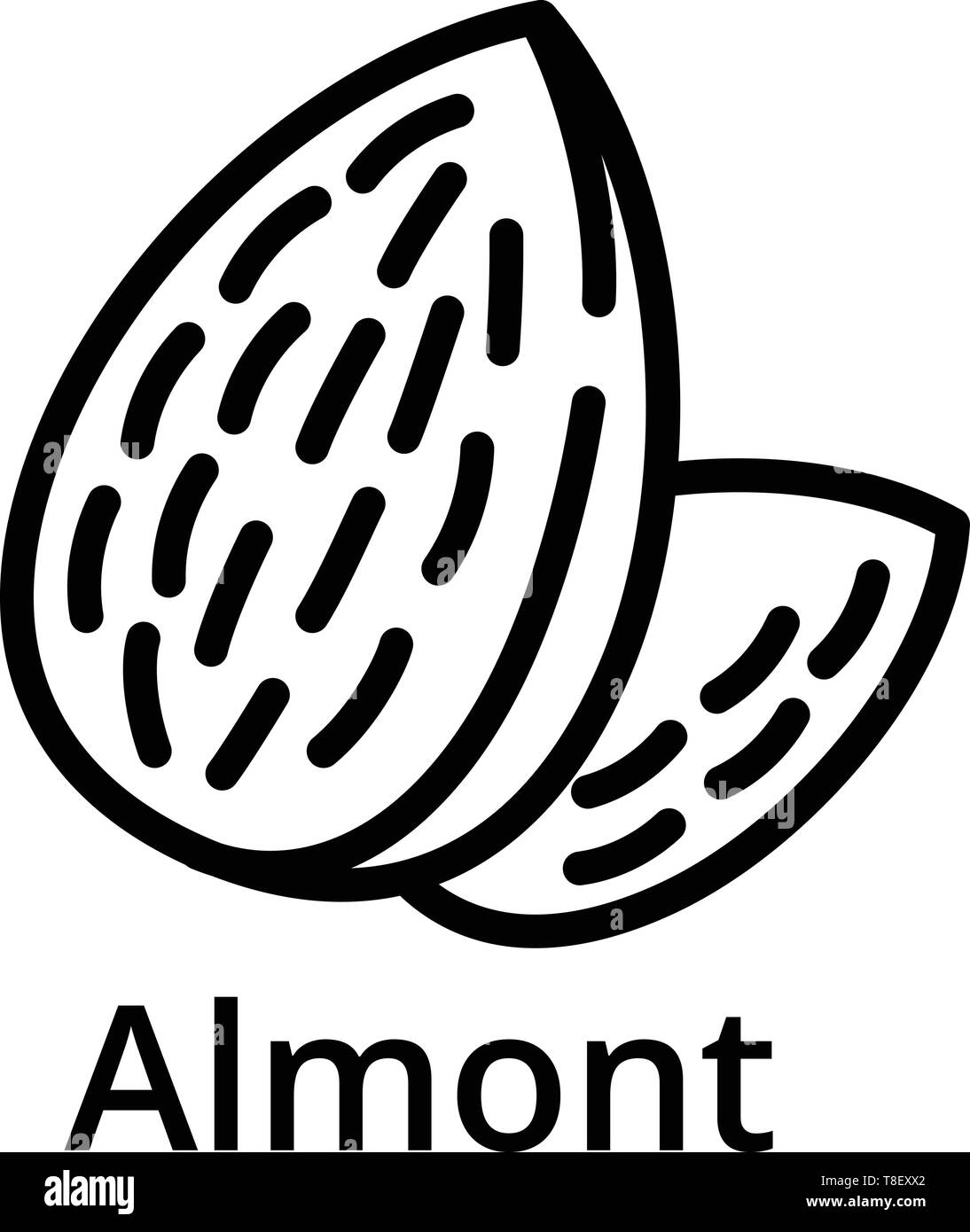 Almond Icon Outline Almond Vector Icon For Web Design Isolated On White Background Stock Vector Image Art Alamy