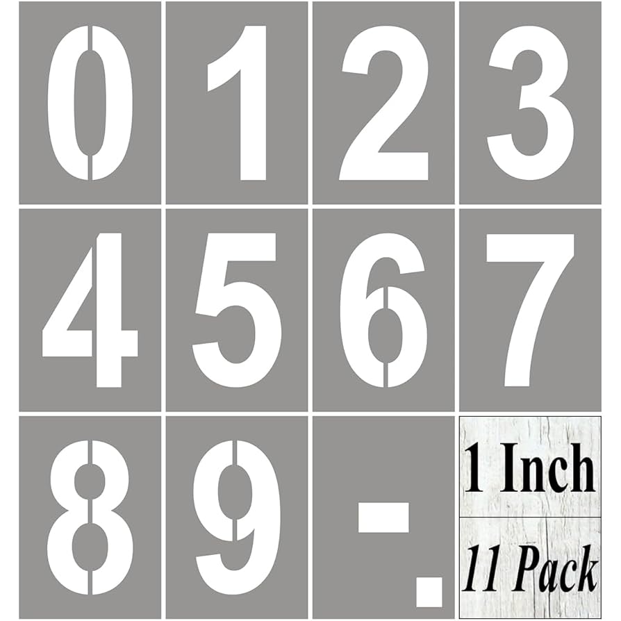 Amazon 1 Inch Number Stencils For Painting 11 Pack Number Stencil Templates For Curb Address Cakes Cookies Mailboxes And Crafts Reusable House Numbers Stencils For Wood Signs Cement Wall Art 