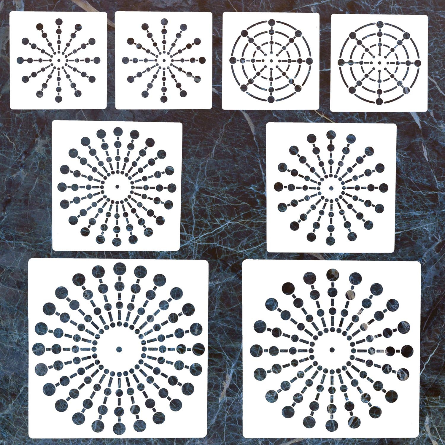Amazon 8 Pack Mandala Dotting Stencils Template Mandala Dotting Stencils Mandala Dot Painting Stencils Painting Stencils For Painting On Wood Airbrush And Walls Art 8 12 16 20 24 Segment