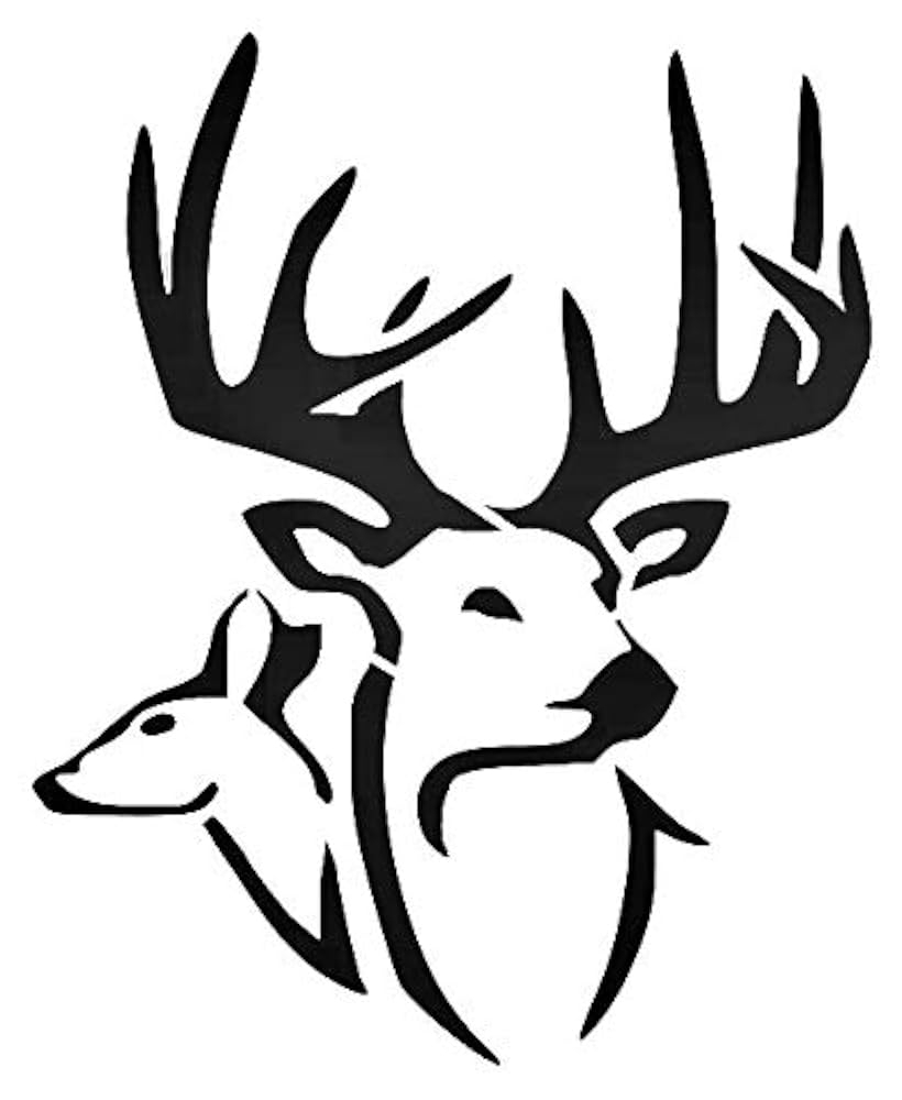 Amazon Deer Buck Doe Reusable Sturdy Stencil Clear Custom Cut Plastic Sheet Template Cutout Sign DIY Supplies For Airbrush Painting Drawing 1 7x9 Inch