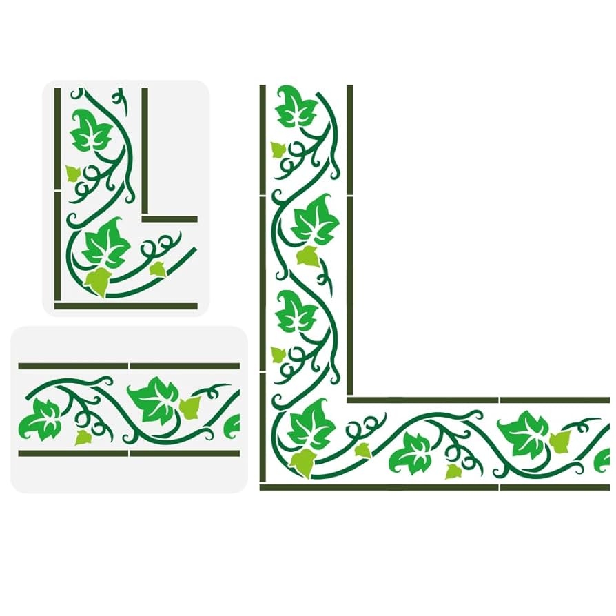 Amazon FINGERINSPIRE 2PCS Ivy Medieval Border Painting Stencil Large Ivy Vines Stencil For Painting Leaf Leaves Drawing Template Plants Theme For DIY Home Wall Furniture Decoration Arts Crafts Sewing
