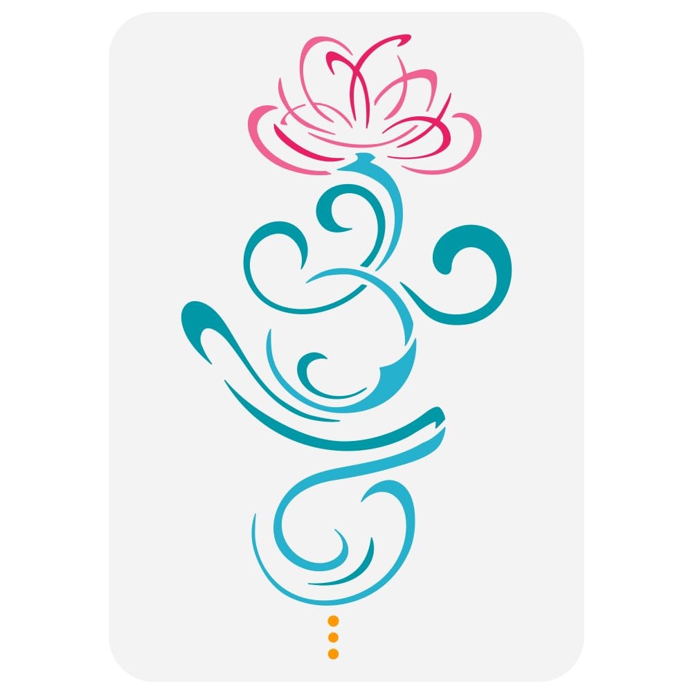 Amazon FINGERINSPIRE Breathe Sanskrit Symbol Painting Stencil 8 3x11 7inch Large Flowers Pattern Drawing Template Plastic PET Sanskrit Symbol Stencil For Painting Symbol Theme Template For DIY Crafts Arts Crafts Sewing