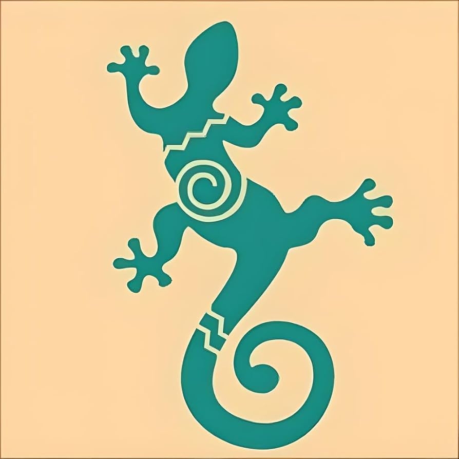 Amazon Gecko Southwest Stencil Template 5 X 7 Reusable Mylar Stencil For DIY Crafts Home D cor Wood Signs Fabric Painting Southwestern Desert Art Design The Artful Stencil 