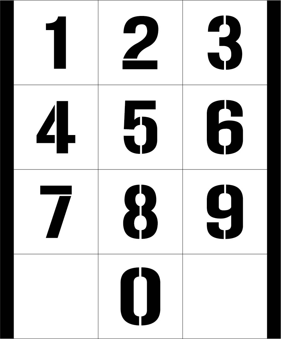 One Inch Stencils Numbers Printable Free