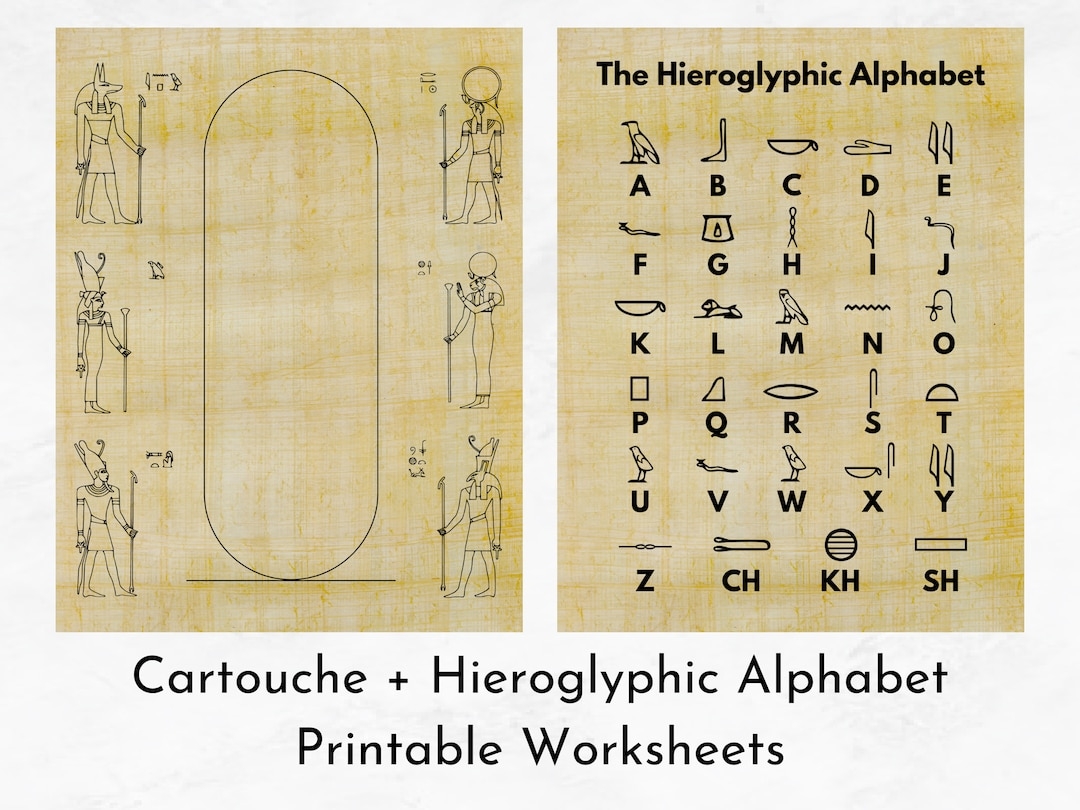 Ancient Egyptian Hieroglyphic Alphabet Cartouche Printable Worksheets Library