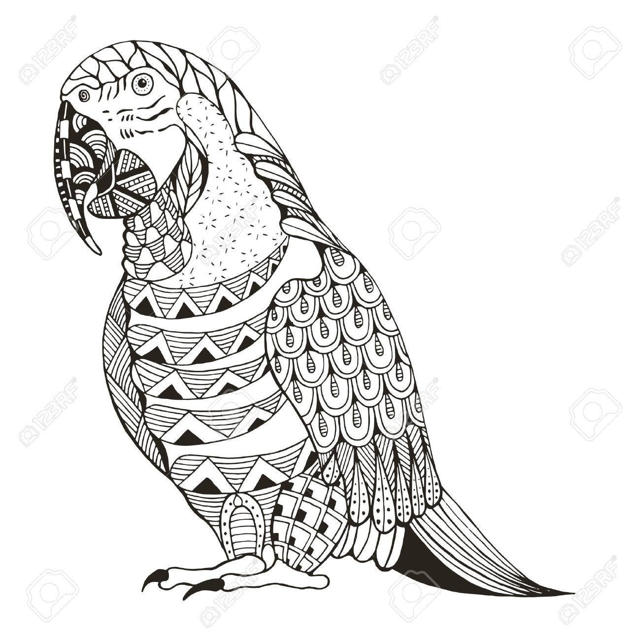 Free Printable Gray Parrot Stencil