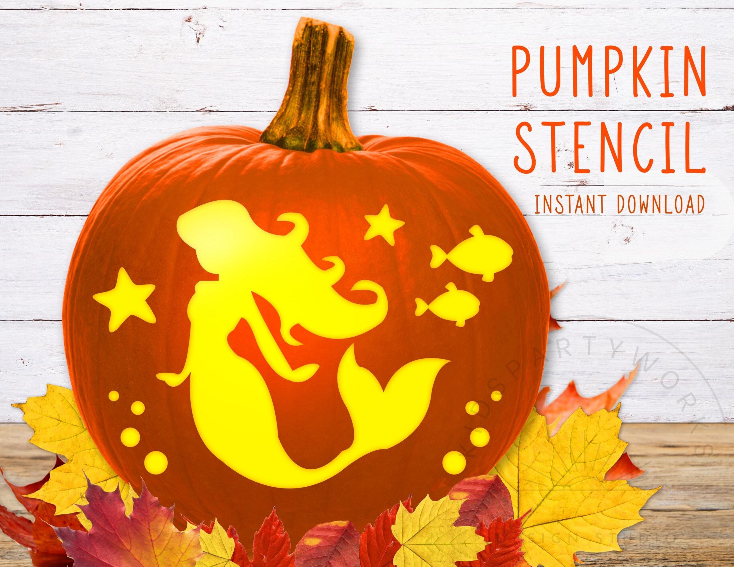 Ariel Pumpkin Stencils