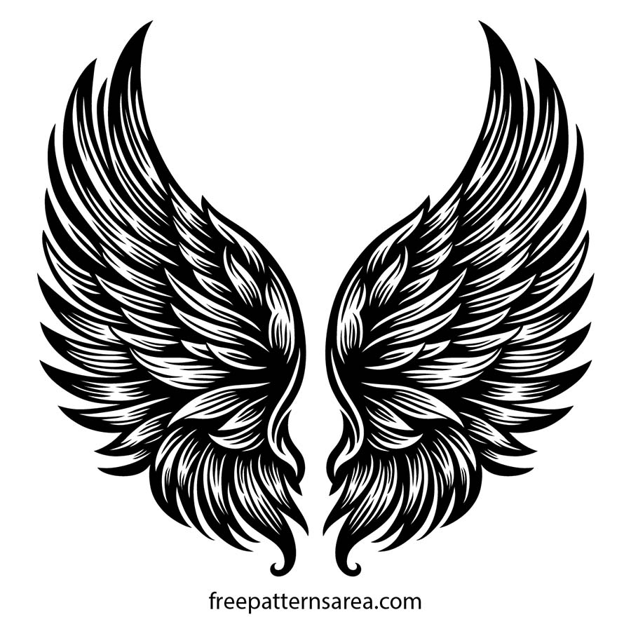 Artistic Angel Bird Wing Vector Designs SVG PNG More FreePatternsArea