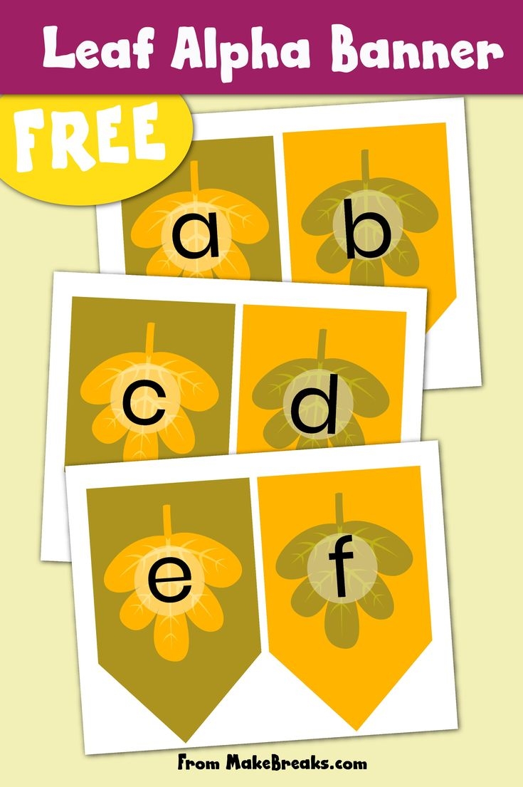 Autumn Leaves Alphabet Bunting Template Make Breaks
