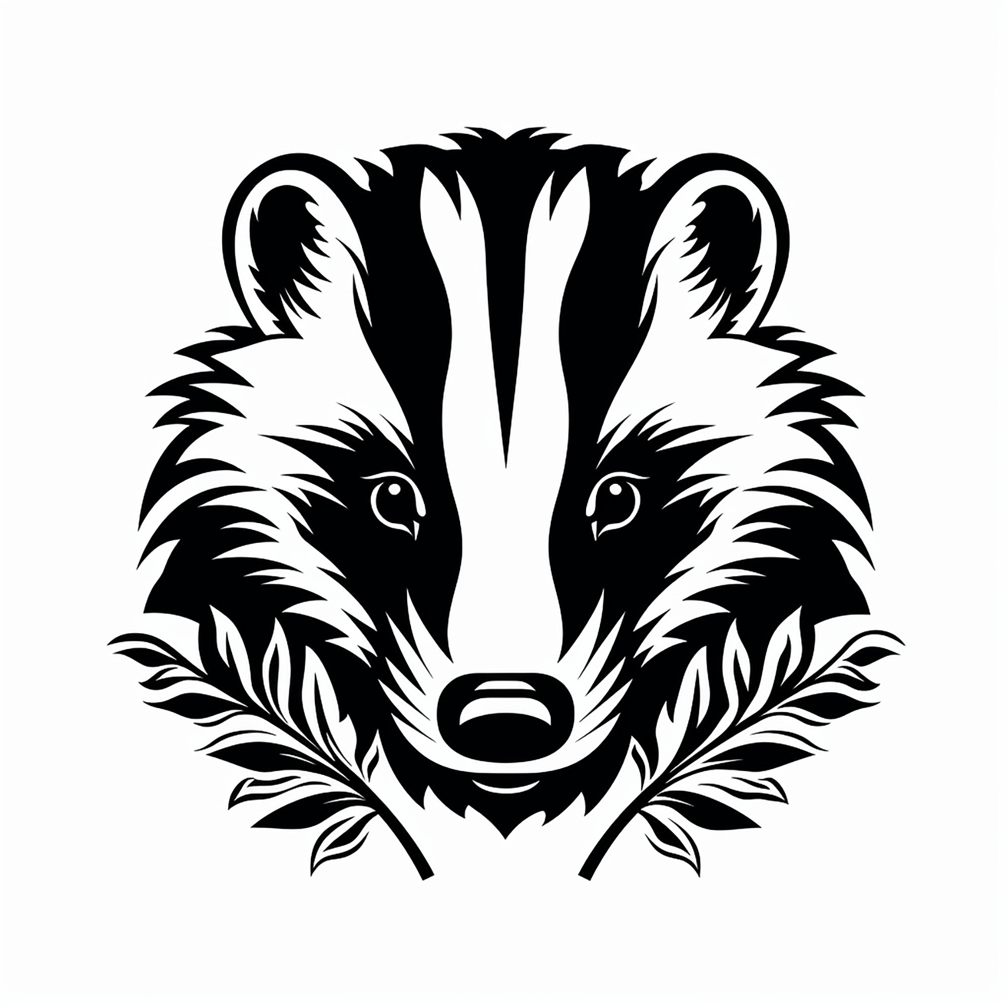 Badger Black Line Clip Art Illustration Printable Wildlife Animal Sticker Tattoo Stencil Wall Decor Etsy