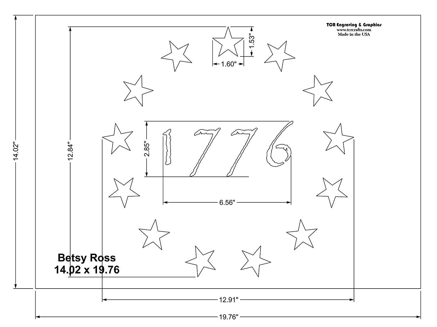 Betsy Ross 13 Star Field 1776 Stencil US American Flag G Spec 14 X 19 76 Inches Walmart