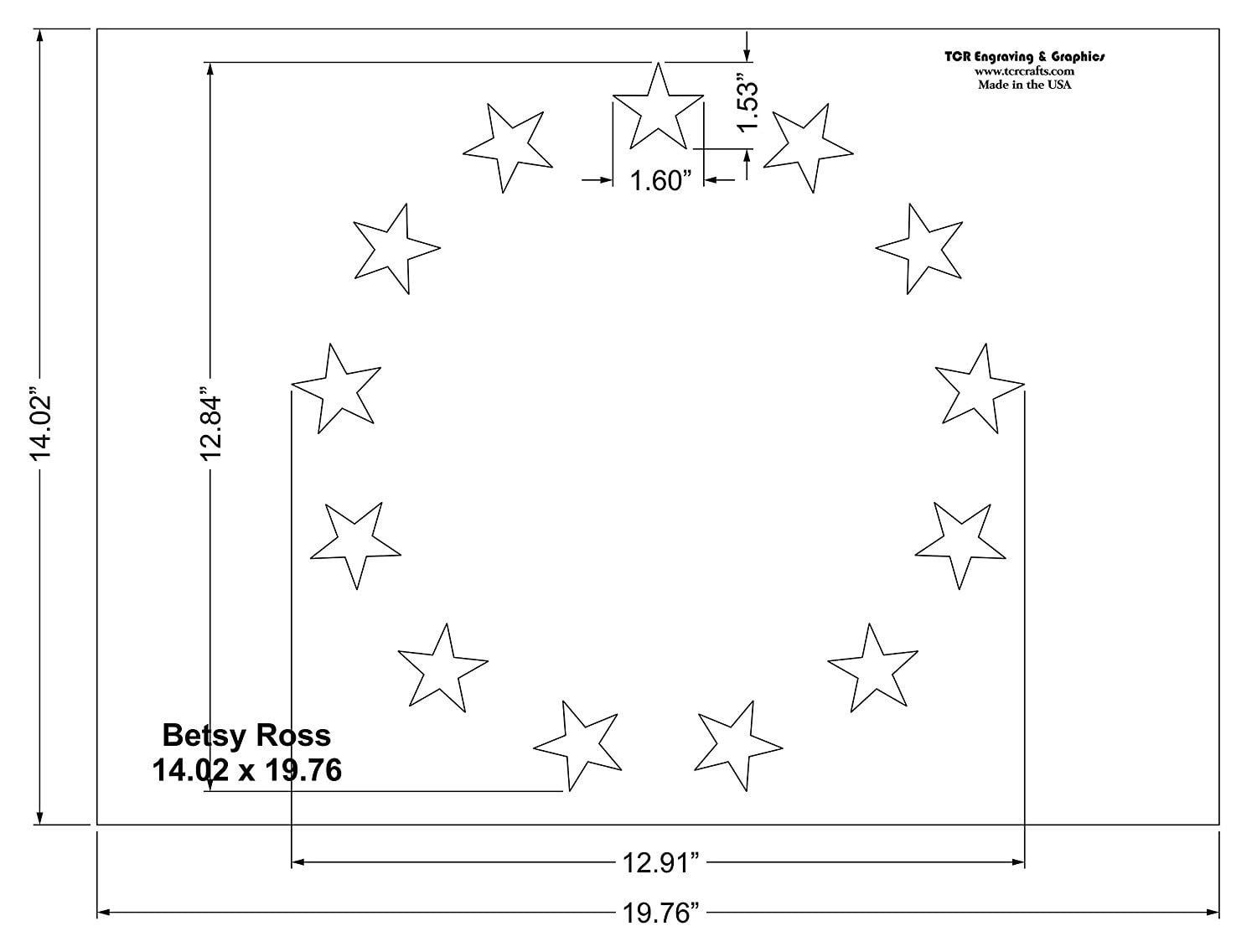 Betsy Ross 13 Star Field Stencil US American Flag G Spec 14 X 19 76 Inches Walmart