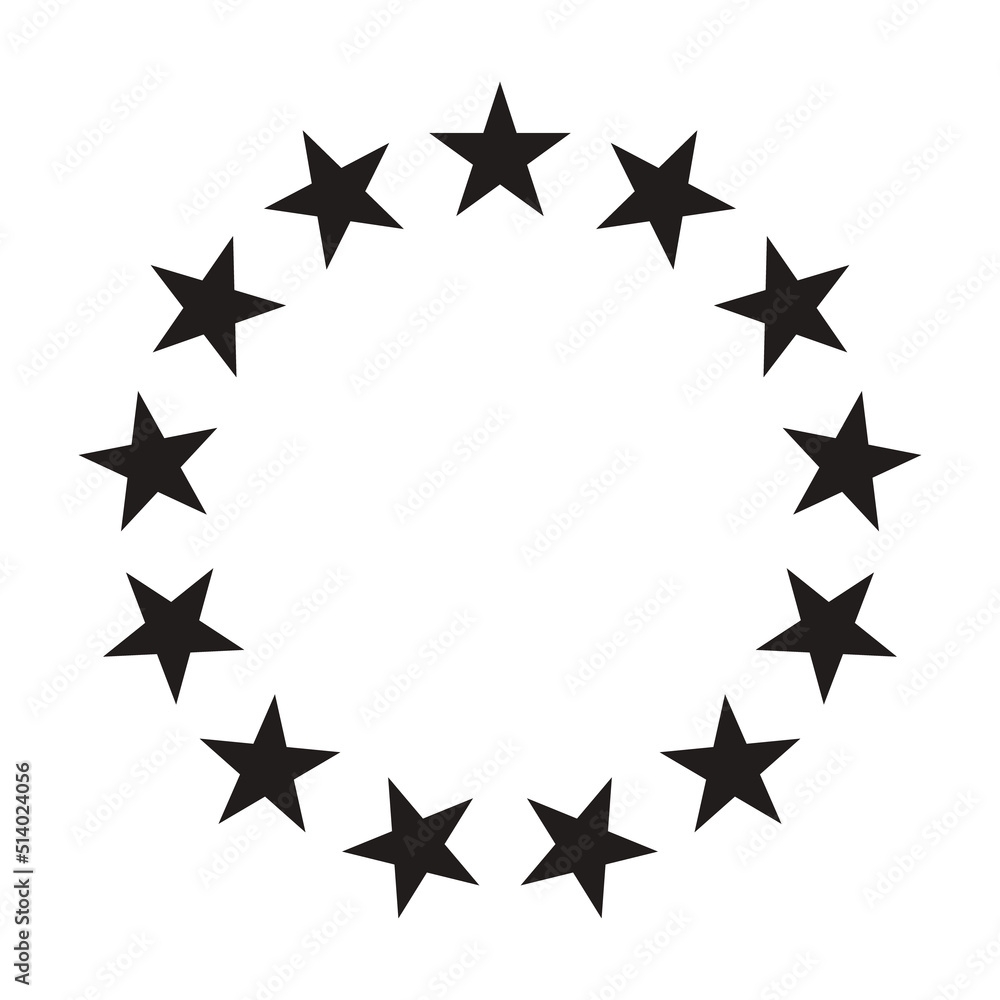 Betsy Ross 13 Stars Circle Pattern Stencil Clipart Image Isolated On White Background Stock Vector Adobe Stock