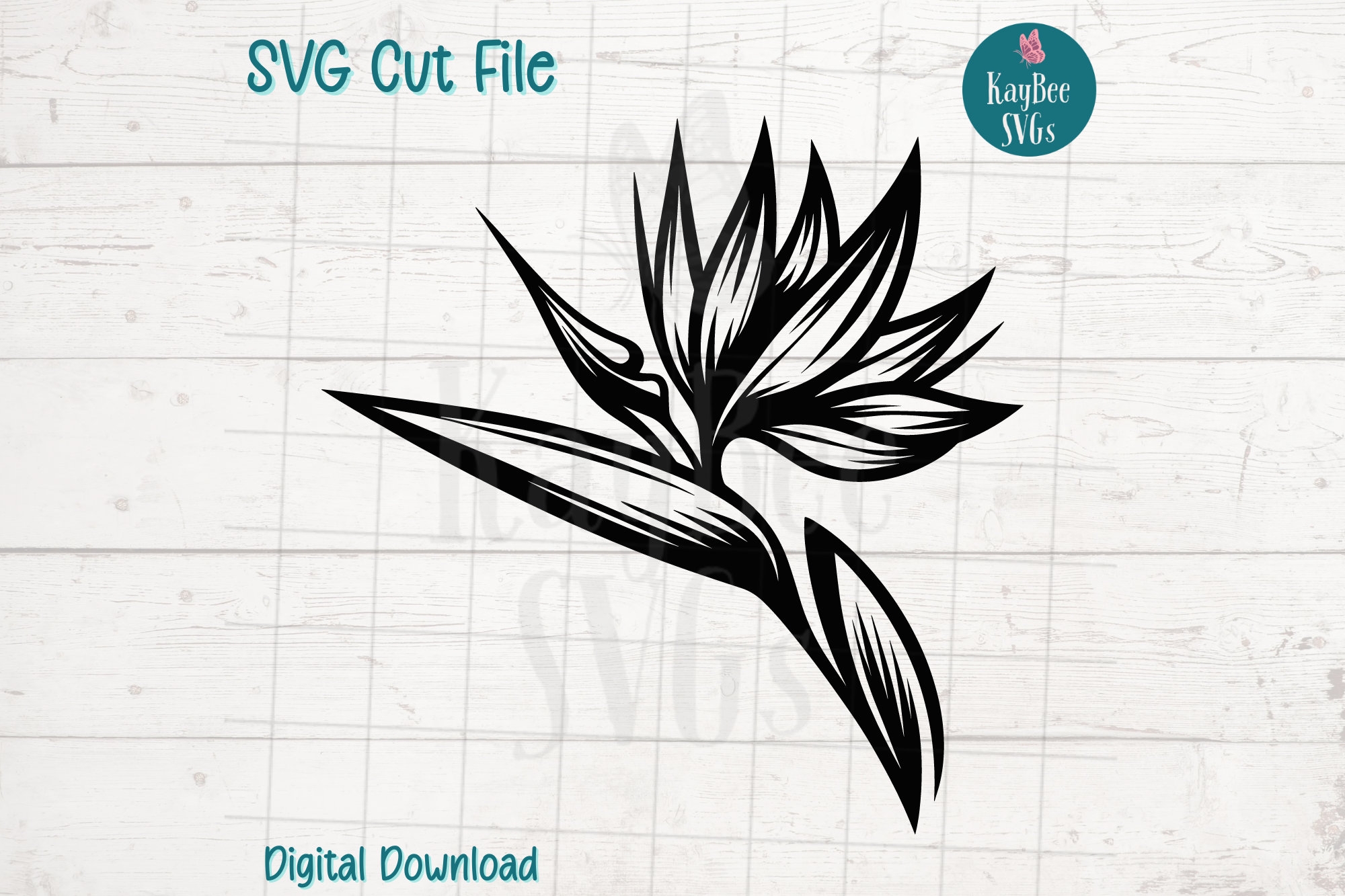 Bird Of Paradise Flower SVG Cut File For Cricut Silhouette Digital Download Printable Clipart Commercial Use Clip Art Laser Stencil Etsy