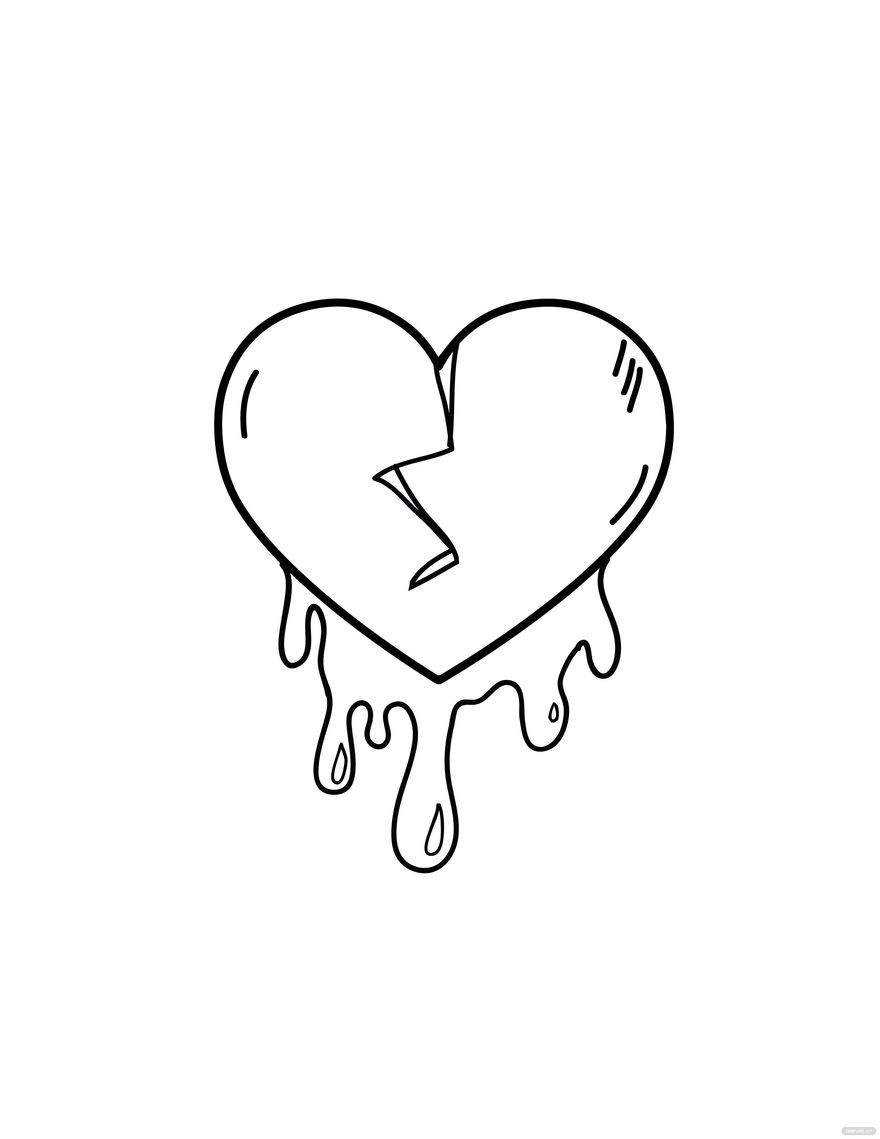 Bleeding Heart Drawing In Illustrator PDF JPG EPS SVG PNG Download Template