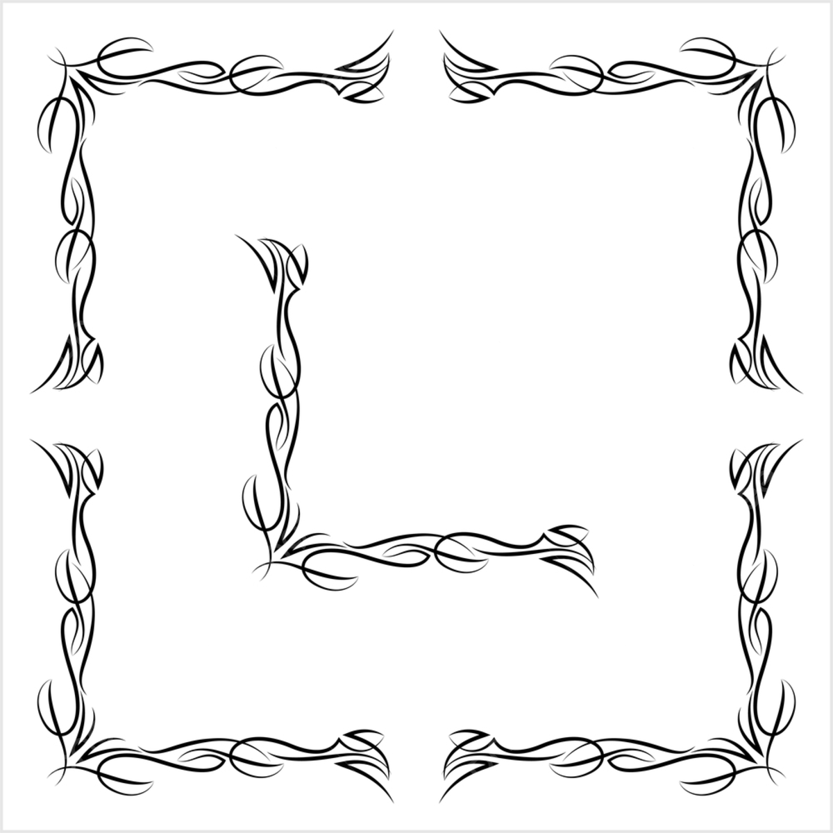 Border Corner Design Vector Hd Images Pinstripe Corner Design Vehicle Border Stencil Abstract Graphic PNG Image For Free Download