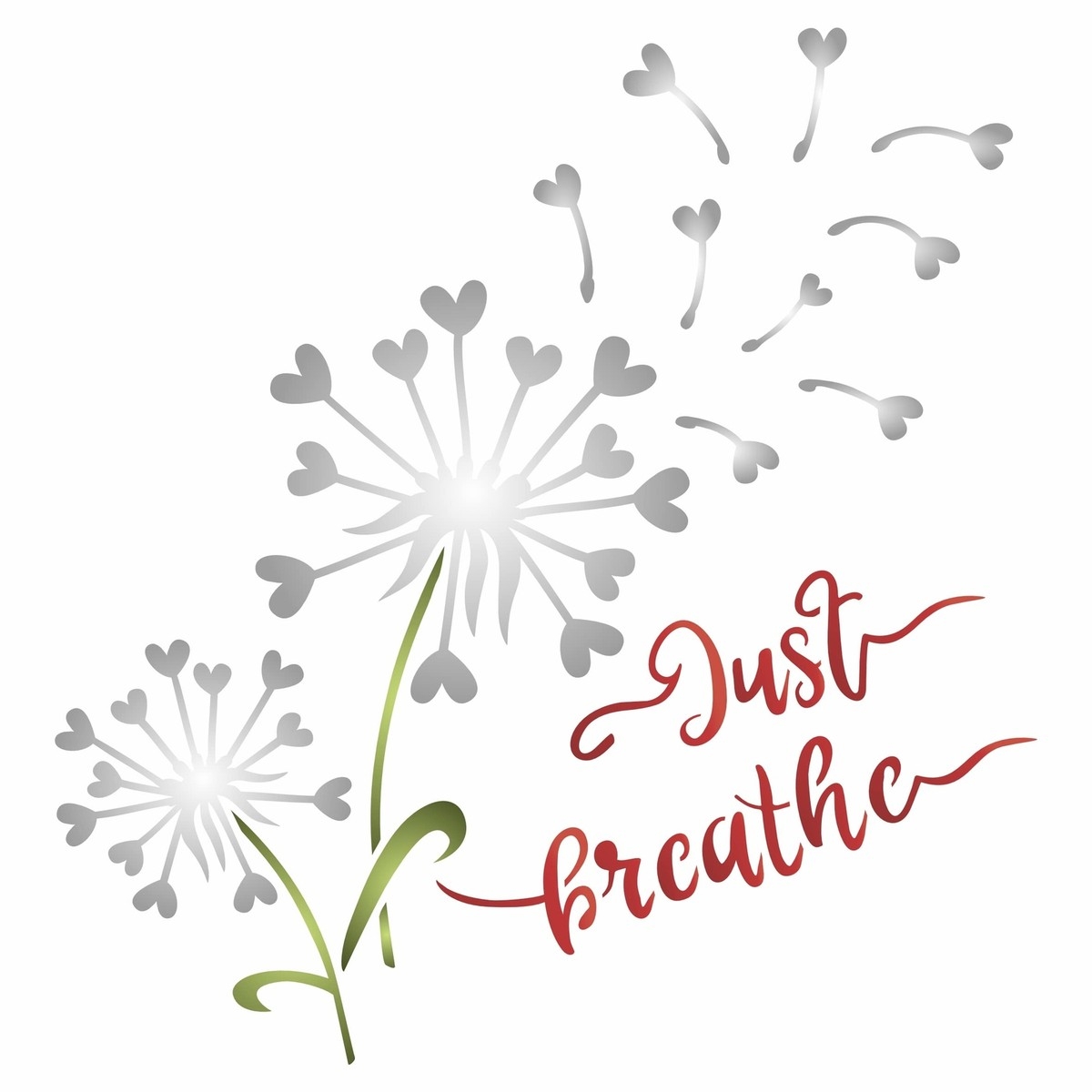 BreatheEasy Dandelion Heart Stencil Inspiring Painting Template For 4 5 X 4 75 EBay