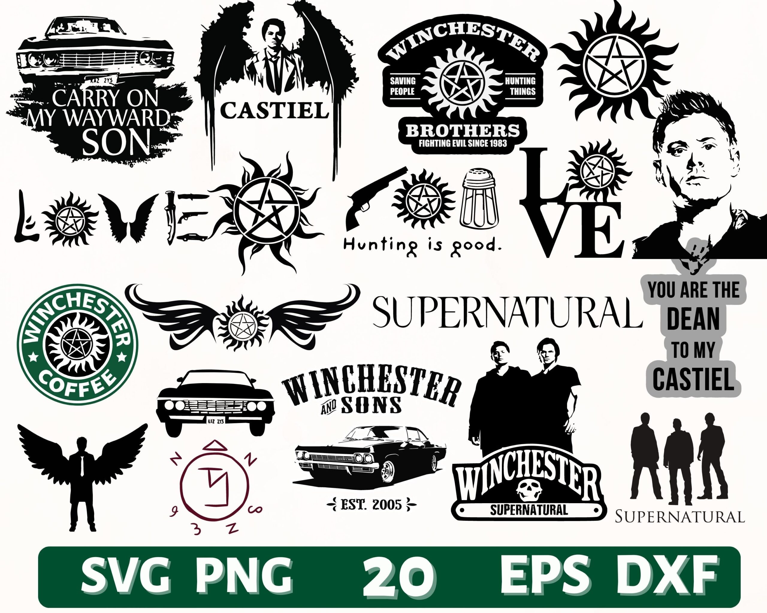 Bundle Of Supernatural Svg Cur Files Supernatural Png Supernatural Clipart Supernatural Cricut Supernatural Cut Files Etsy