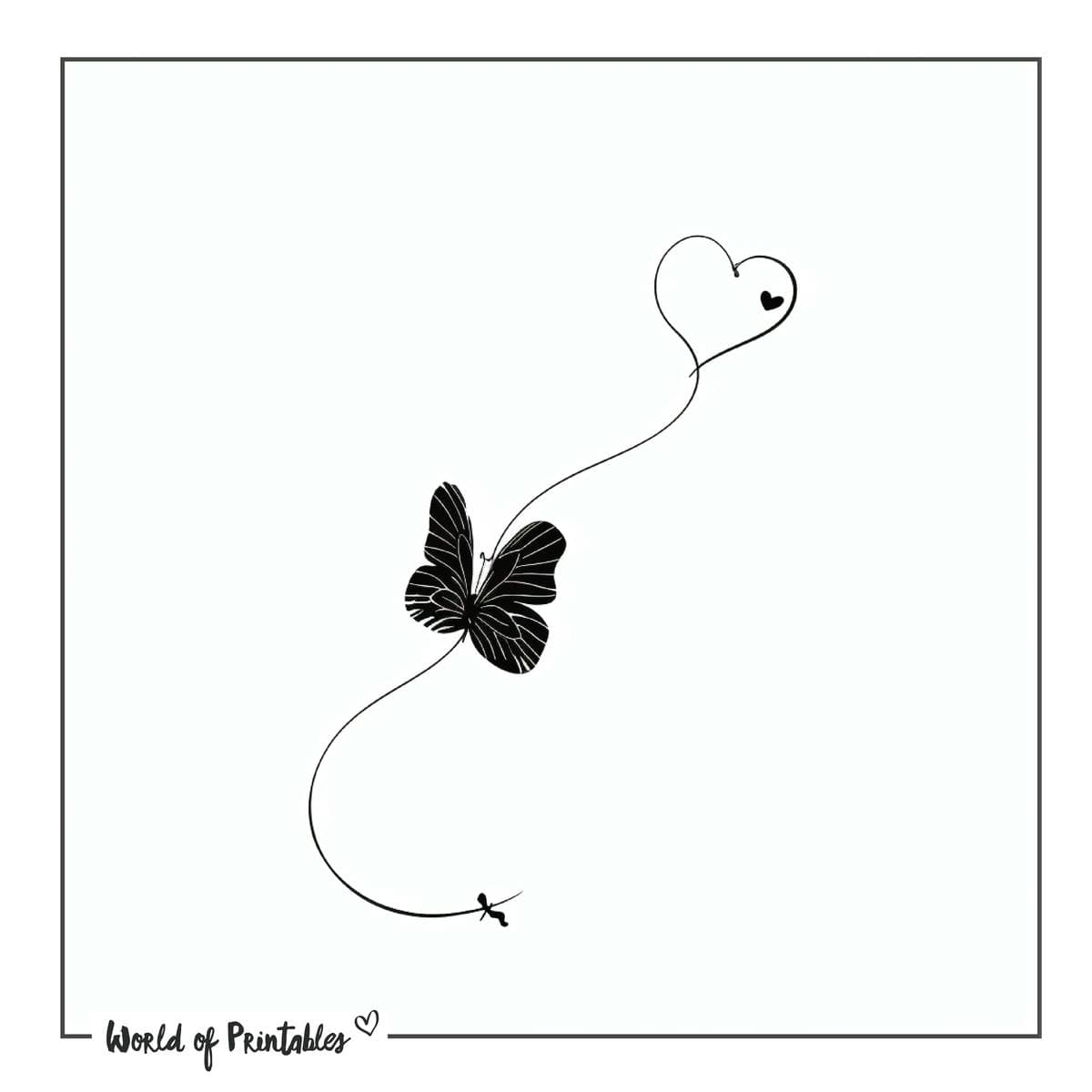 Butterfly And Heart Tattoo Designs 60 Printable Designs Ideas World Of Printables