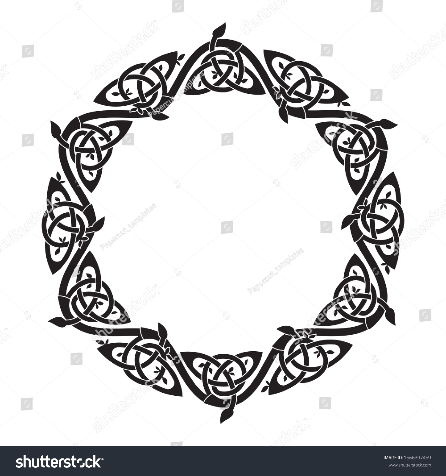 Celtic Circle Border Stencil Logo Stencil Stock Vector Royalty Free 1566397459 Shutterstock