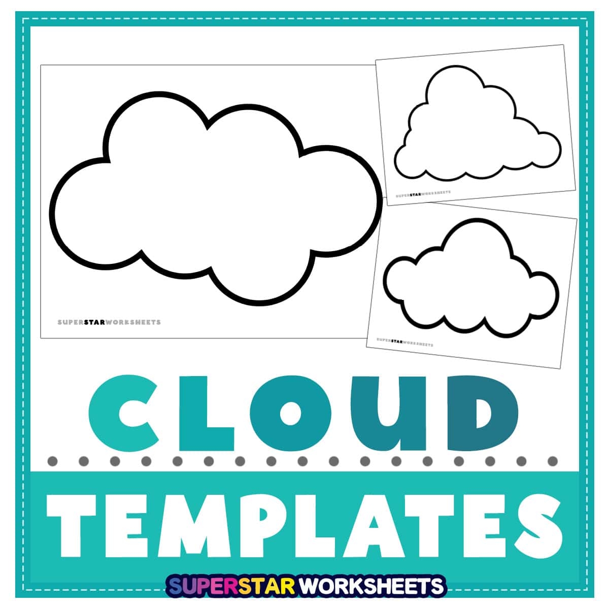 Cloud Template Free Printables Superstar Worksheets