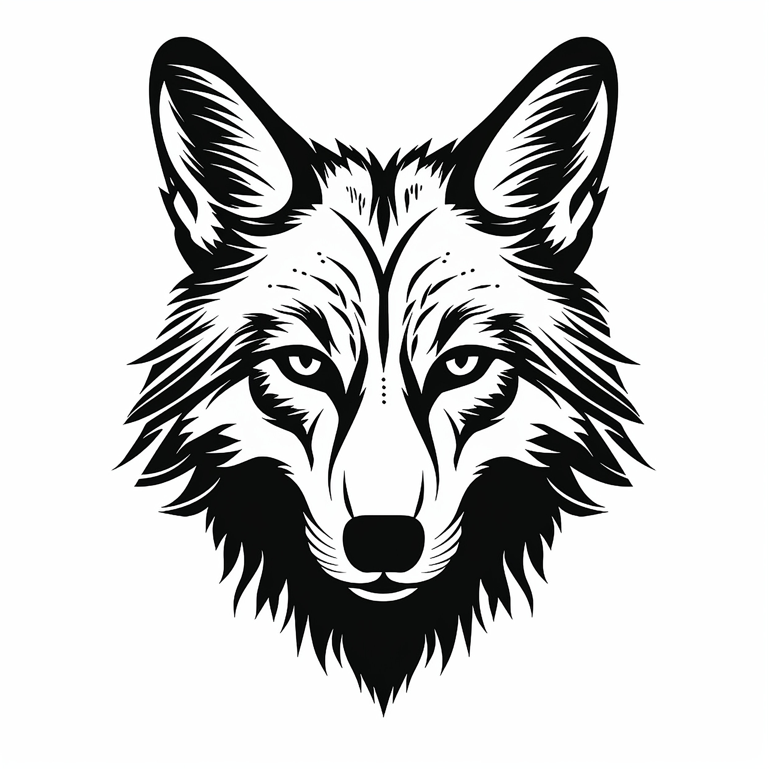 Coyote Black Line Clip Art Printable Wildlife Animal Decal For Sticker Stencil Logo Tattoo Woodburning Cricut Diy Etsy