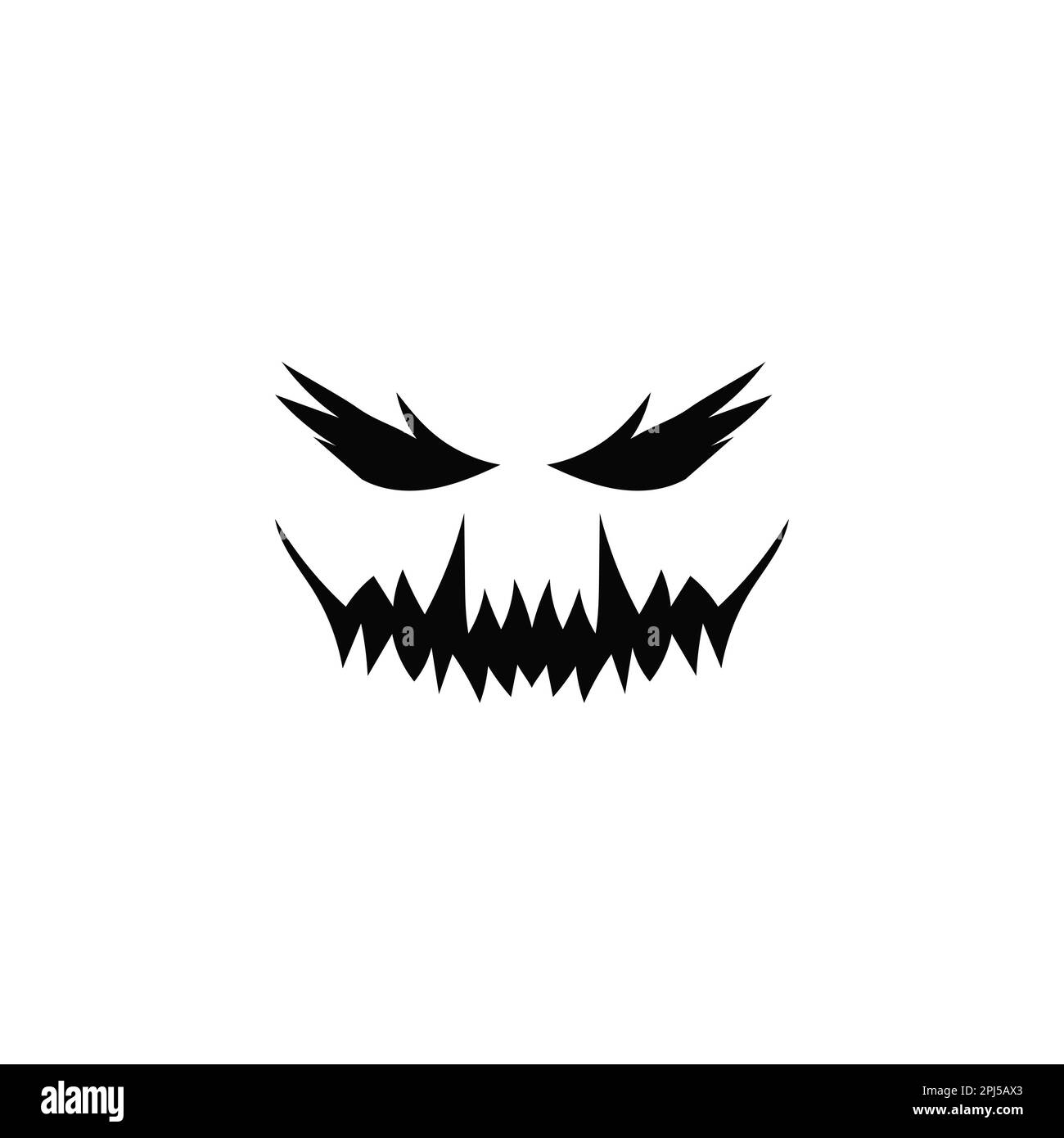 Creepy Smile Zombie Face Evil Ghost Teeth For Halloween Stock Vector Image Art Alamy