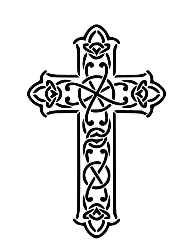 Cross Outlines Printables For Coloring Pages Stencils More