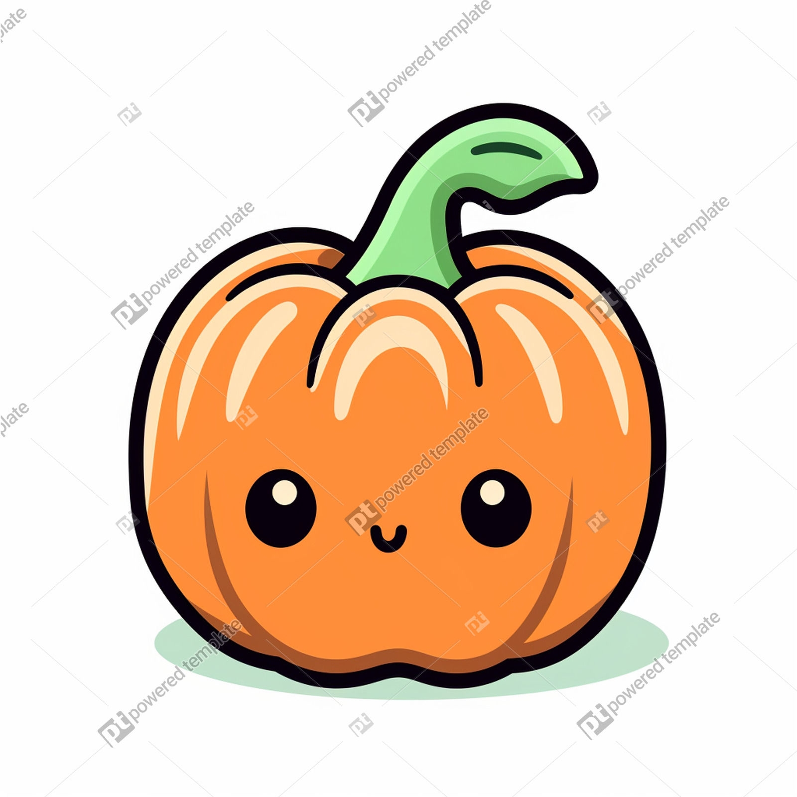 Cute Kawaii Pumpkin Sticker Free AI Image PoweredTemplate 120251 PoweredTemplate